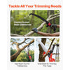 VEVOR Manual Pole Saw, 3.87-27 ft Extendable Pole Tree Pruner with Scissors, Sharp 65Mn Steel Blade, Lightweight Fiberglass Handle Pole, for High Branch Trimming, Pruning Tool for Palms and Shrubs