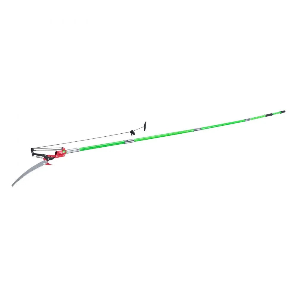 VEVOR Manual Pole Saw, 3.87-27 ft Extendable Pole Tree Pruner with Scissors, Sharp 65Mn Steel Blade, Lightweight Fiberglass Handle Pole, for High Branch Trimming, Pruning Tool for Palms and Shrubs
