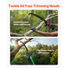 VEVOR Manual Pole Saw, 3.87-27 ft Extendable Pole Tree Pruner, Sharp 65Mn Steel Blade, Lightweight Fiberglass Handle Pole, Double-Hook Saw for High Branch Trimming, Pruning Tool for Palms, Shrubs