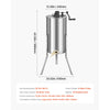 VEVOR Honey Extractor, 2 Frame Manual Honey Spinner with Transparent Lid, Stainless Steel Honeycomb Drum Spinner with Height Adjustable Stand, Honeycomb Extraction Centrifuge Equipment for Beekeeping