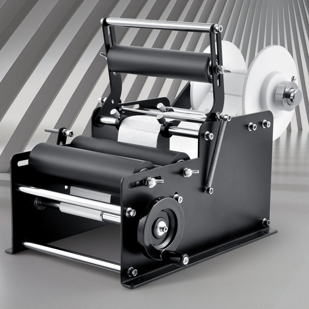 VEVOR Manual Round Labeling Machine, 15-20pcs/min, Bottle Label Applicator for Round Bottles, Adjustable Manual Round Bottle Labeler Suitable for Bottle Diameter 0.78-4.72 inches (with Pressing Bar)