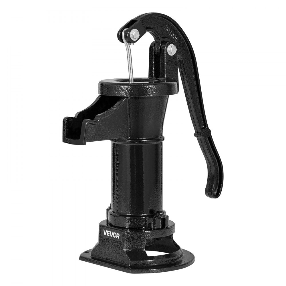 VEVOR Well Hand Pitcher Pump, 25 ft Maximum Lift, Antique Cast Iron Manual Hand Water Pump, NPT 1-1/4 in Connection, Easy Installation, Old Fashioned for Outdoor Garden, Pond, Backyard, Farm, Black