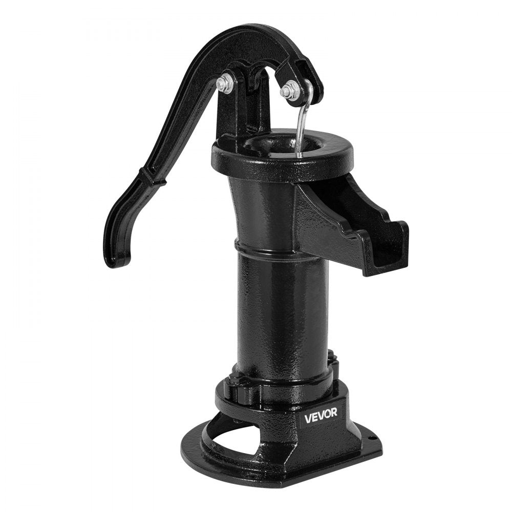 VEVOR Well Hand Pitcher Pump, 25 ft Maximum Lift, Antique Cast Iron Manual Hand Water Pump, NPT 1-1/4 in Connection, Easy Installation, Old Fashioned for Outdoor Garden, Pond, Backyard, Farm, Black