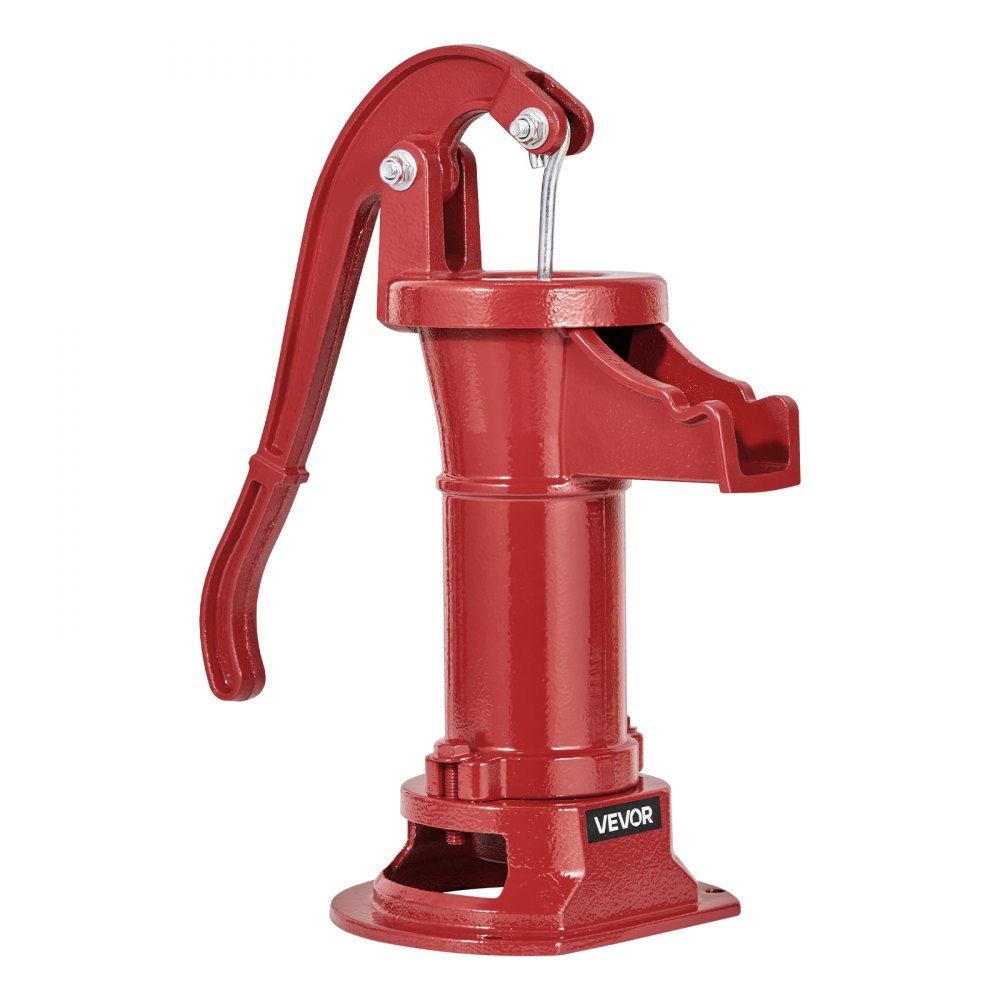 VEVOR Well Hand Pitcher Pump, 25 ft Maximum Lift, Antique Cast Iron Manual Hand Water Pump, NPT 1-1/4 in Connection, Easy Installation, Old Fashioned for Outdoor Garden, Pond, Backyard, Farm, Red