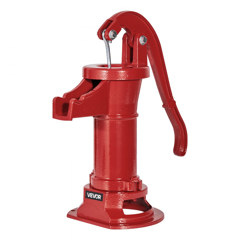 VEVOR Well Hand Pitcher Pump, 25 ft Maximum Lift, Antique Cast Iron Manual Hand Water Pump, NPT 1-1/4 in Connection, Easy Installation, Old Fashioned for Outdoor Garden, Pond, Backyard, Farm, Red