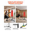 VEVOR Punching Bag Stand, Steel Heavy Duty Workout Training Equipment, Adjustable Height Boxing Punching Stand with Weighted Base, Holds Up to 140 lbs, Freestanding Sandbag Rack for Home Gym Fitness