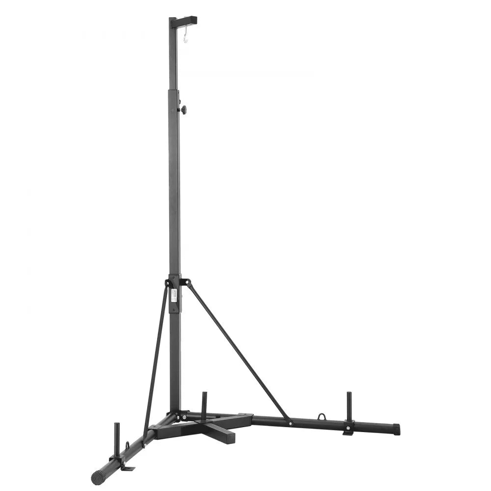VEVOR Punching Bag Stand, Steel Heavy Duty Workout Training Equipment, Adjustable Height Boxing Punching Stand with Weighted Base, Holds Up to 140 lbs, Freestanding Sandbag Rack for Home Gym Fitness