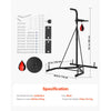 VEVOR 2 in 1 Punching Bag Stand, Steel Heavy Duty Workout Equipment, Adjustable Height Boxing Punching Bag and Speed Bag Stand, Freestanding Sandbag Rack, Holds Up to 140 lbs, for Home Gym Fitness
