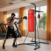 VEVOR 2 in 1 Punching Bag Stand, Steel Heavy Duty Workout Equipment, Adjustable Height Boxing Punching Bag and Speed Bag Stand, Freestanding Sandbag Rack, Holds Up to 140 lbs, for Home Gym Fitness