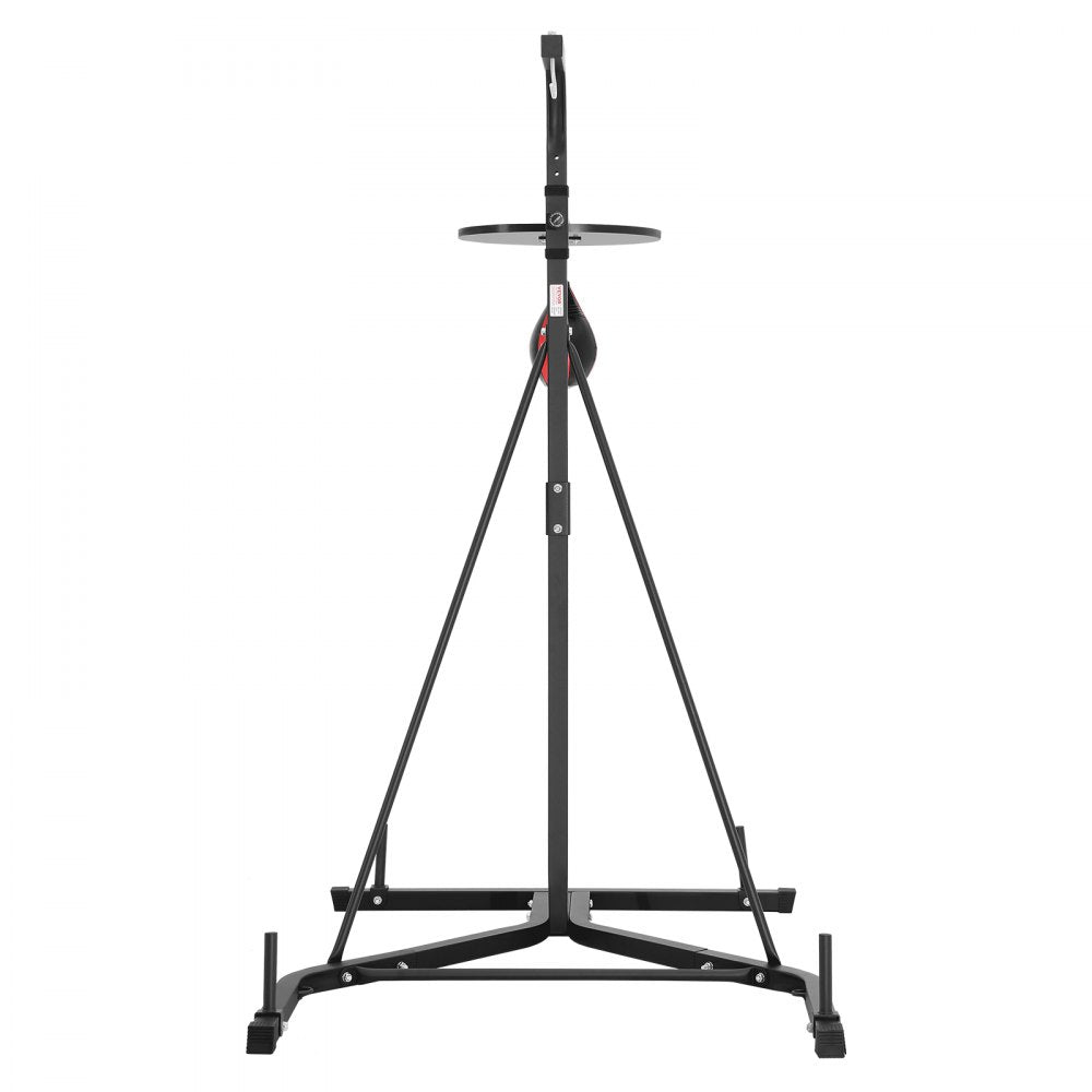 VEVOR 2 in 1 Punching Bag Stand, Steel Heavy Duty Workout Equipment, Adjustable Height Boxing Punching Bag and Speed Bag Stand, Freestanding Sandbag Rack, Holds Up to 140 lbs, for Home Gym Fitness