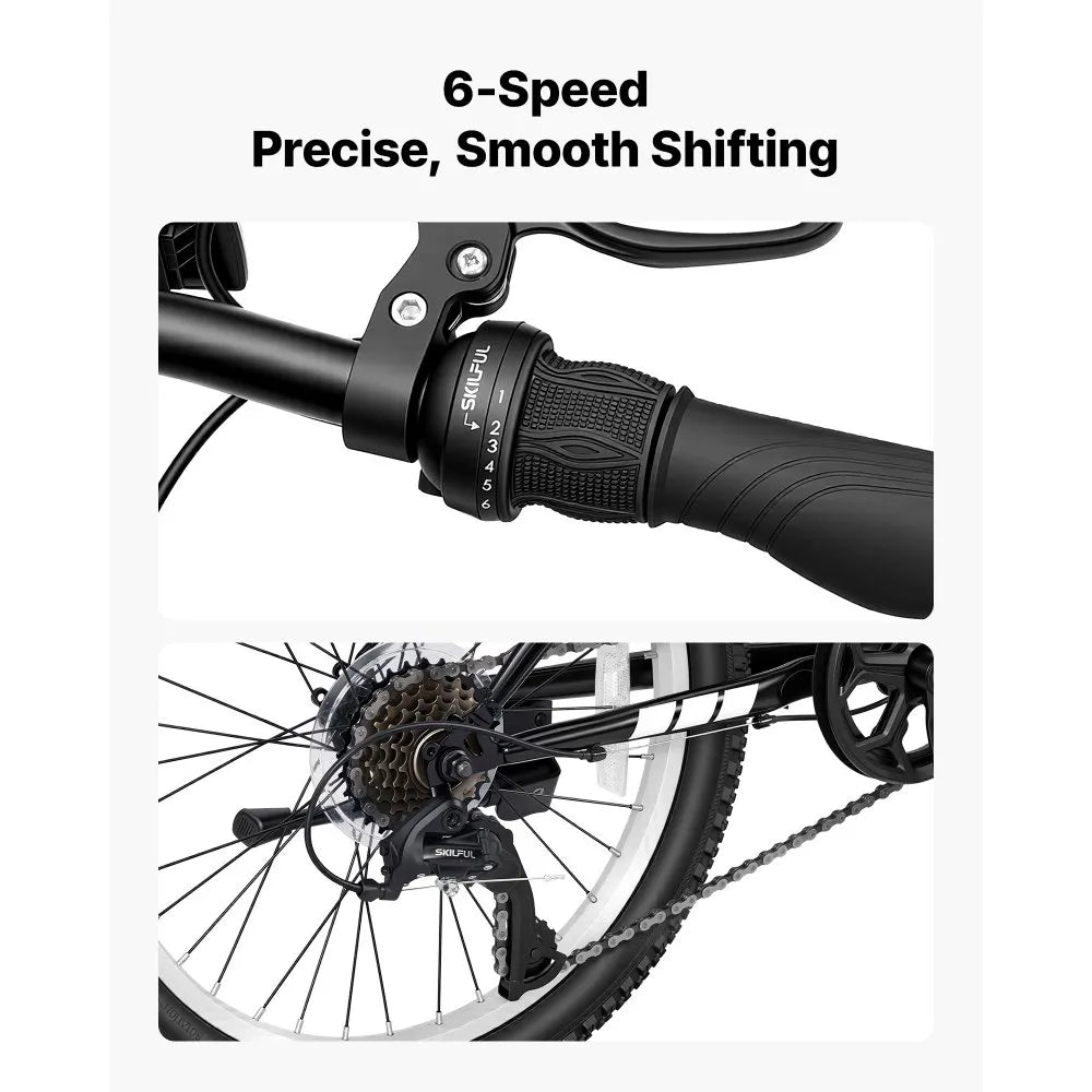 VEVOR Mountain Bike for Men and Women 20 inch Outdoor Bicycle 6 Speeds, Adult Bikes, Full Suspension, Adjustable Saddle, All-Terrain Tires, High Carbon Steel Frame, Dual Brakes, Pre-Assembled