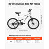 VEVOR Mountain Bike for Men and Women 20 inch Outdoor Bicycle 6 Speeds, Adult Bikes, Full Suspension, Adjustable Saddle, All-Terrain Tires, High Carbon Steel Frame, Dual Brakes, Pre-Assembled