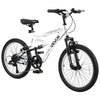 VEVOR Mountain Bike for Men and Women 20 inch Outdoor Bicycle 6 Speeds, Adult Bikes, Full Suspension, Adjustable Saddle, All-Terrain Tires, High Carbon Steel Frame, Dual Brakes, Pre-Assembled