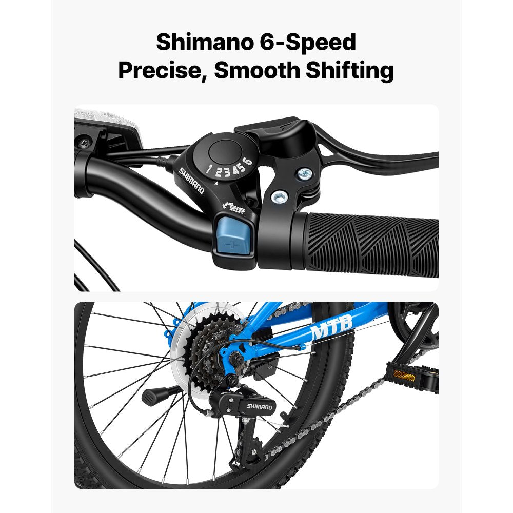 VEVOR Mountain Bike for Men and Women 20 inch Outdoor Bicycle 6 Speeds, Adult Bikes, Front Suspension, Adjustable Saddle, All-Terrain Tires, High Carbon Steel Frame, Dual Brake, Pre-Assembled