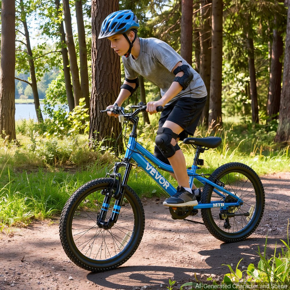 VEVOR Mountain Bike for Men and Women 20 inch Outdoor Bicycle 6 Speeds, Adult Bikes, Front Suspension, Adjustable Saddle, All-Terrain Tires, High Carbon Steel Frame, Dual Brake, Pre-Assembled