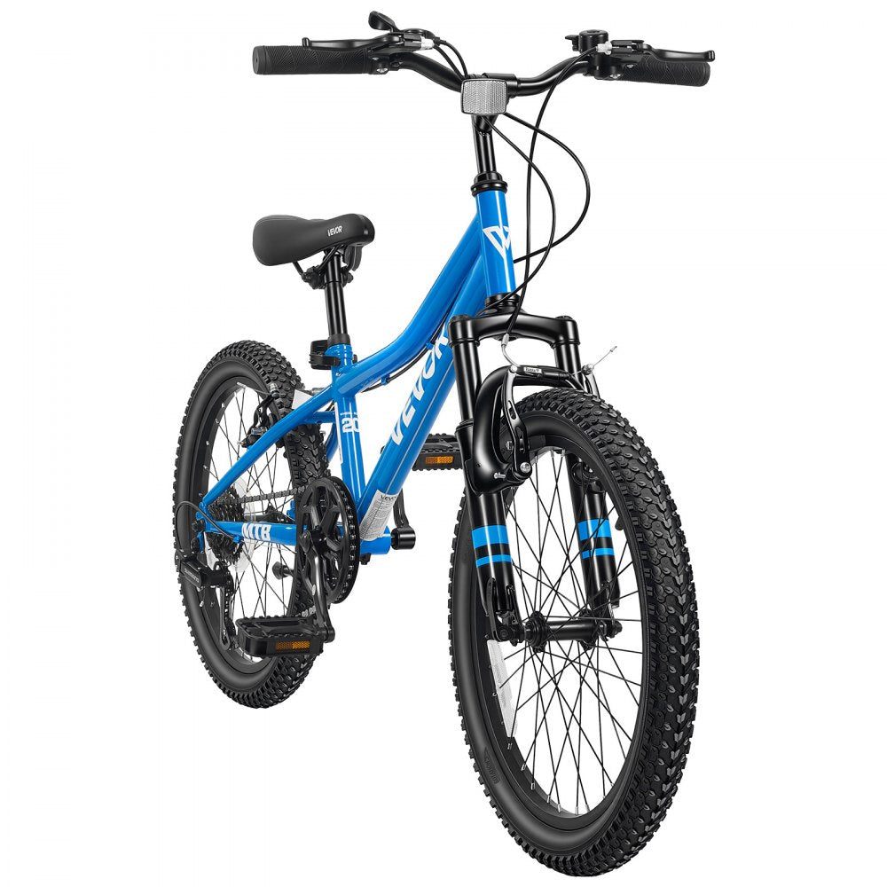 VEVOR Mountain Bike for Men and Women 20 inch Outdoor Bicycle 6 Speeds, Adult Bikes, Front Suspension, Adjustable Saddle, All-Terrain Tires, High Carbon Steel Frame, Dual Brake, Pre-Assembled