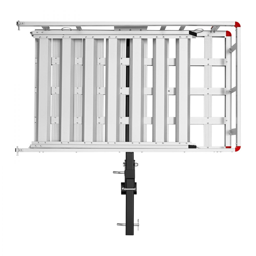 VEVOR Hitch Mount Wheelchair Carrier, 500LBS Mobility Scooter Carrier with Folding Ramp, Aluminum Hitch Cargo Rack Basket & Stabilizer Kit, Fits 2" Receiver for Truck SUV Car, 50" x 29.5" x 8.9"