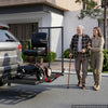 VEVOR Hitch Mount Wheelchair Carrier Height Adjustable, 500LBS Steel Mobility Scooter Carrier Cargo Basket with Folding Ramp & Stabilizer Kit, Fits 2" Hitch Receiver for Truck SUV Car, 46.1" x 26.8"