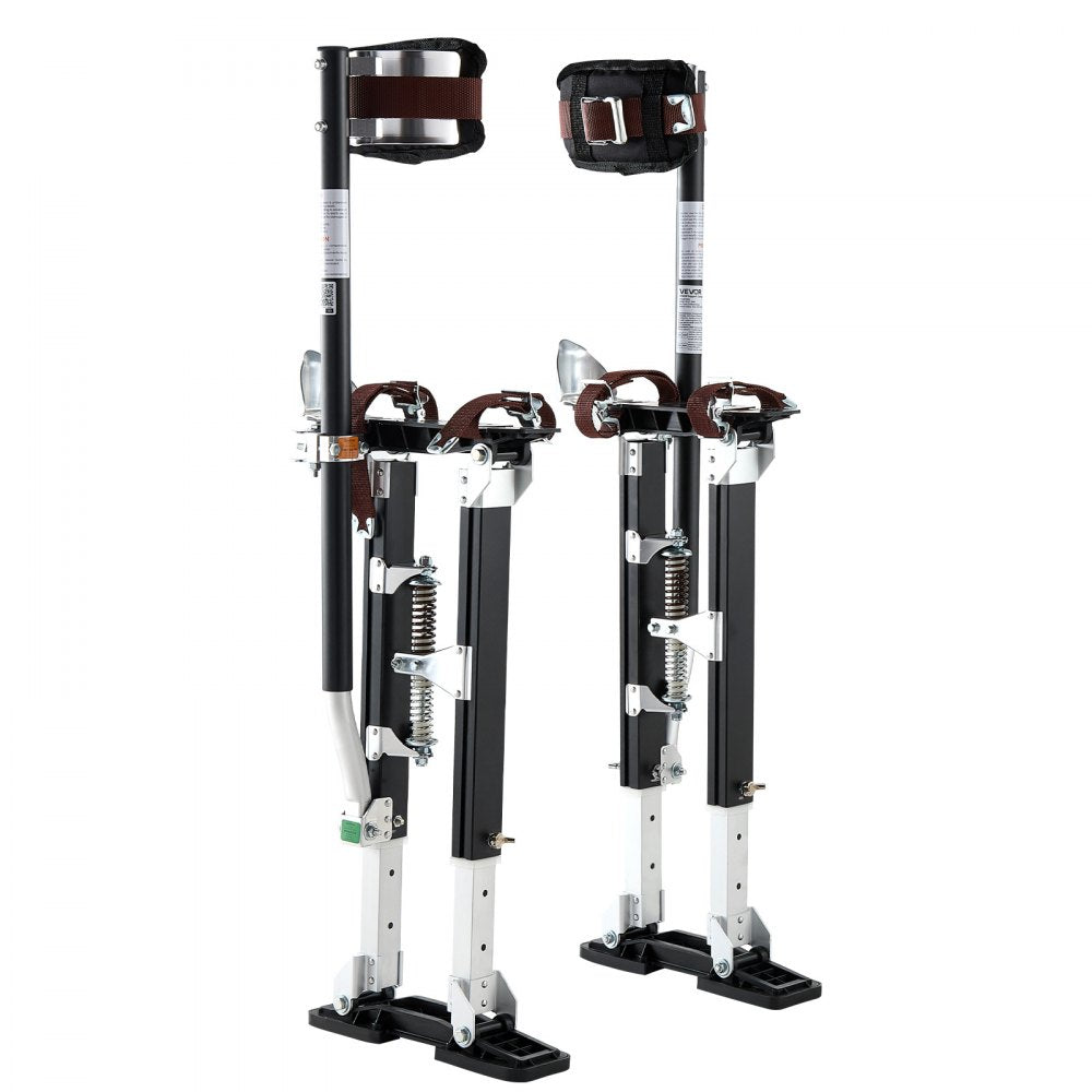 VEVOR Drywall Stilts, 19.1–31.1 in Adjustable Aluminum Painter Stilts, 228 lbs Load Capacity, Non-Slip Rubber Feet, Dual Spring Shock Absorption, Comfortable Leg Straps for Painting, Decoration, Black