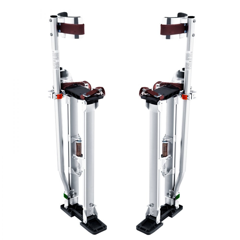 VEVOR Drywall Stilts, 24''-40'' Adjustable Aluminum Tool Stilts with Protective Knee Pads, Durable and Non-slip Work Stilts for Sheetrock Painting, Walking, Taping, Silver