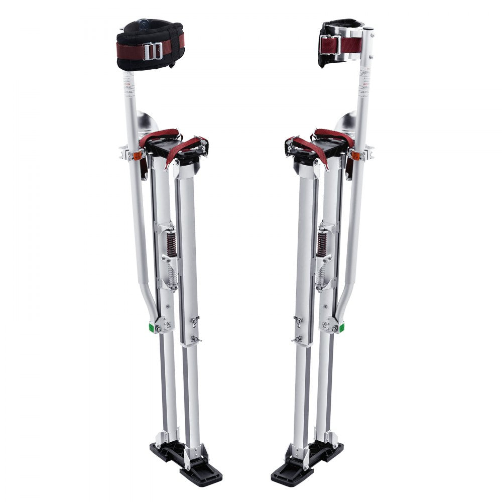 VEVOR Drywall Stilts, 36''-50'' Adjustable Aluminum Tool Stilts with Protective Knee Pads, Durable and Non-slip Work Stilts for Sheetrock Painting, Walking, Taping, Silver