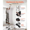 VEVOR Drywall Stilts, 16.1–24.1 in Adjustable Aluminum Painter Stilts, 228 lbs Load Capacity, Non-Slip Rubber Feet, Dual Spring Shock Absorption, Comfortable Leg Straps for Painting, Decoration,Silver