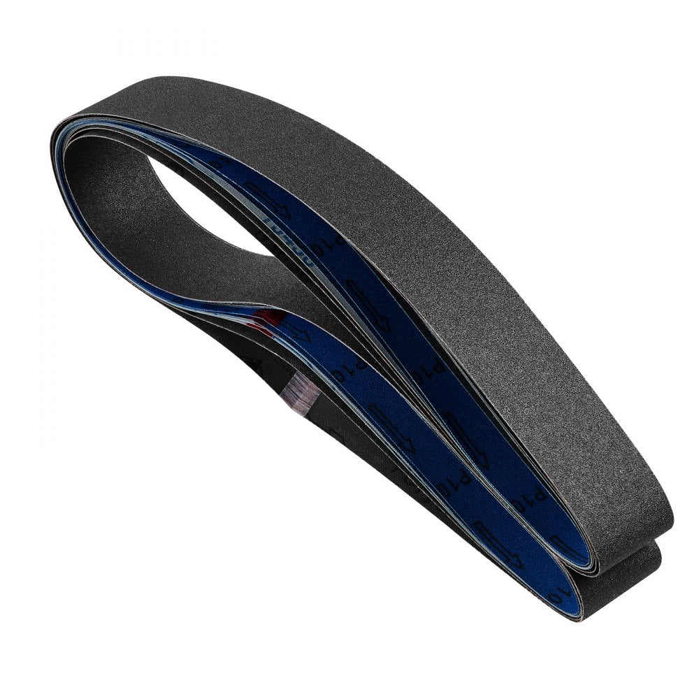 VEVOR Sanding Belts, 2 x 72-inch Belt Sander Sanding Belts, 6 PCS (Each of 120 240 400 600 800 1000 Grits) Silicon Carbide for Knife Sharpening, Metalworking, Composites, Plastic Finishing