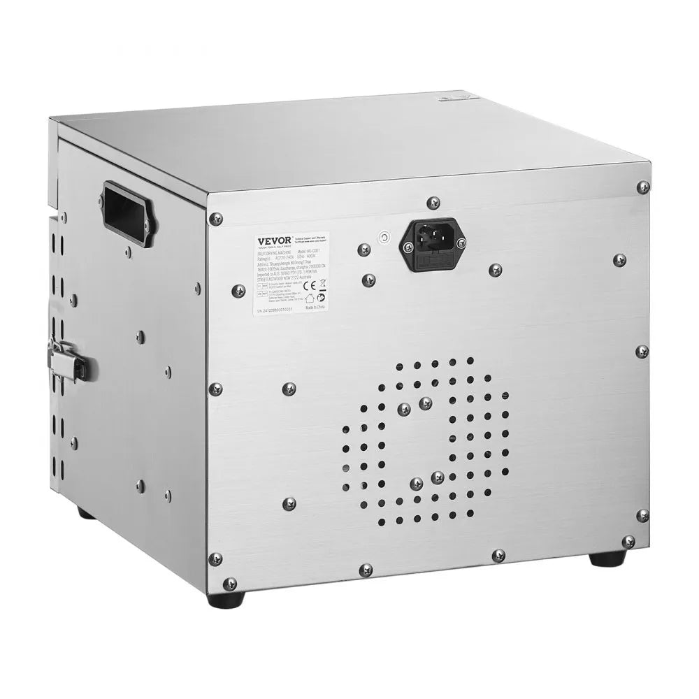 VEVOR Food Dehydrator Machine, 6 Stainless Steel Trays, 400W Electric Food Dryer with Adjustable Temperature & 24-Hour Timer, Freeze Dryer for Jerky, Meat, Fruit, Vegetables, Herbs, Dog Treats