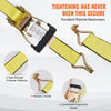 VEVOR Ratchet Tie Down Straps (4PK), 5000 lb Break Strength, Double J Hook Includes 4 Premium 2" x 15' Rachet Tie Downs with Padded Handles, for Moving Securing Cargo, Appliances, Lawn Equipment