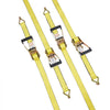 VEVOR Ratchet Tie Down Straps (4PK), 10000 lb Break Strength, Double J Hook Includes 4 Premium 2" x 27' Rachet Tie Downs with Padded Handles, for Moving Securing Cargo, Appliances, Lawn Equipment
