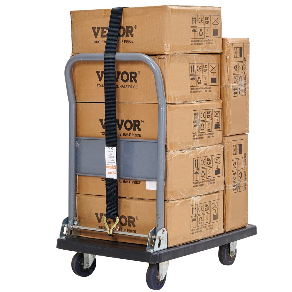 VEVOR Ratchet Tie Down Straps (4PK), 11128 lb Break Strength, Double J Hook Includes 4 Premium 2" x 8' Rachet Tie Downs with Padded Handles, for Moving Securing Cargo, Appliances, Lawn Equipment
