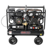VEVOR 9 Gallon Twin-Tank Gas Powered Air Compressor, 7HP 6.2CFM at 90PSI Gas-Driven Air Compression System with Three-Cylinder Piston Pump, 115 PSI Max Pressure & 4 Wheels for Workshops (4.5 Gal x 2)