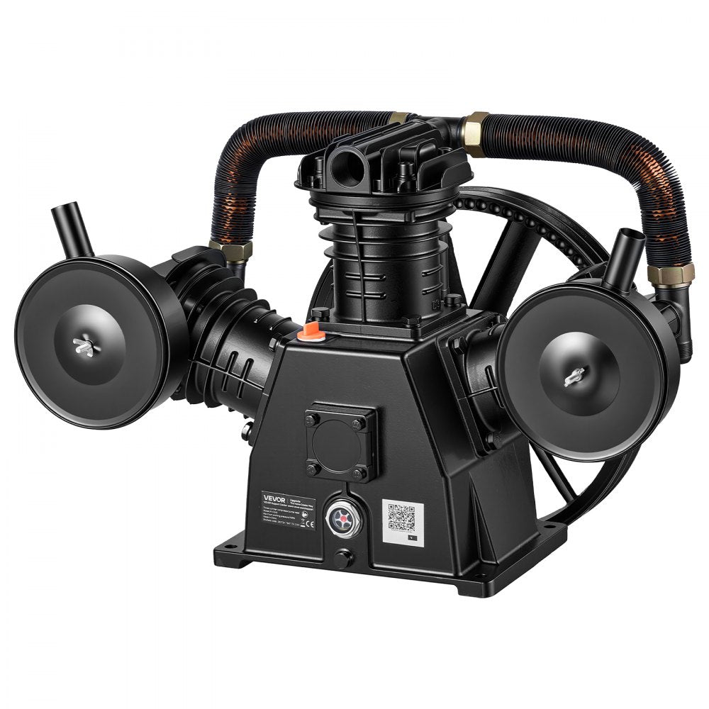 VEVOR Air Compressor Pump Head, 7.5HP 19.3CFM, 3-Cylinder Oil Lubricated Air Compressor Pump Head, Single Stage Cast Iron Replacement Head with Max 115PSI Pressure for Woodworking Auto Repair