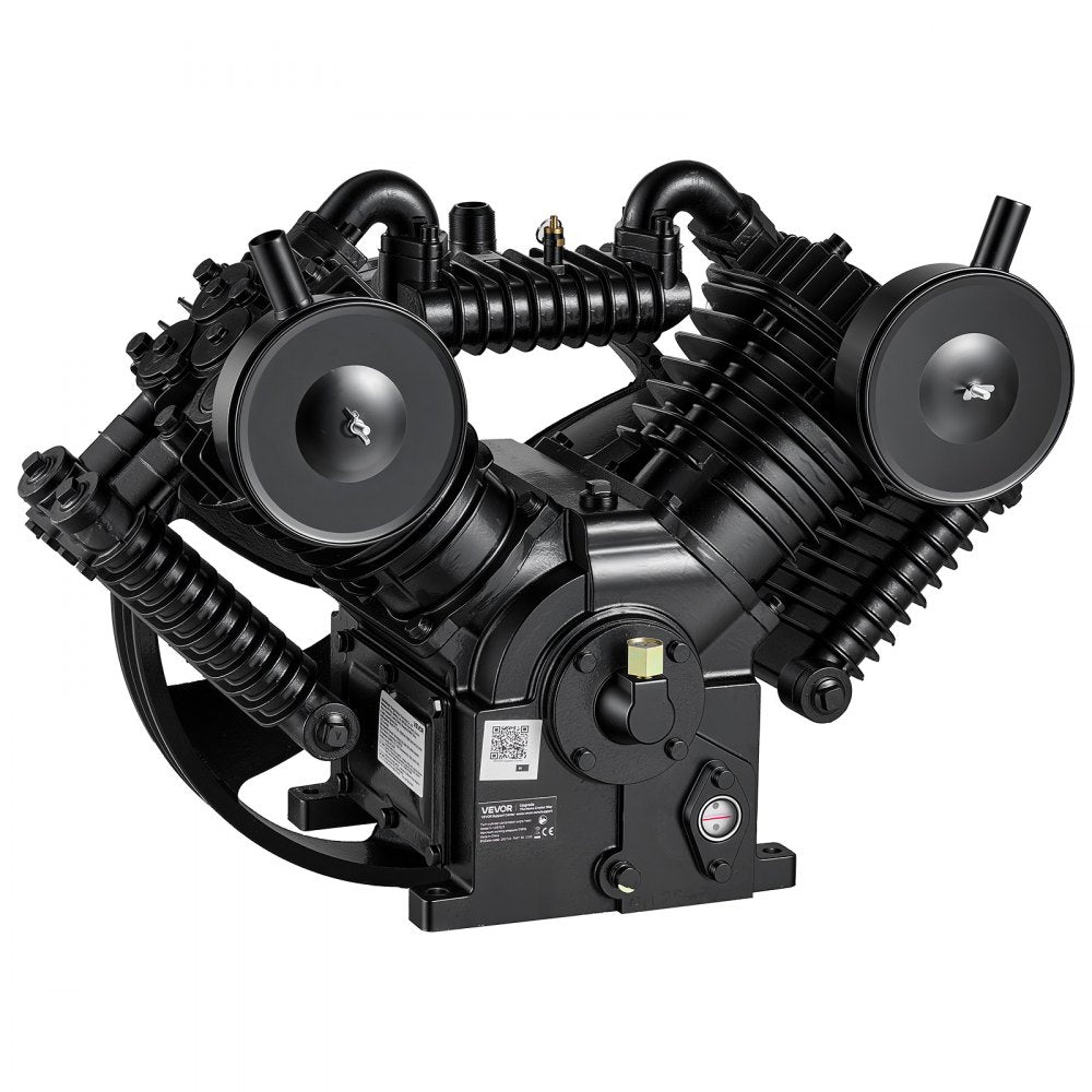 VEVOR Air Compressor Pump Head, 10HP 30CFM, 4-Cylinder Oil Lubricated Air Compressor Pump Head, Dual Stage Cast Iron Replacement Head with Max 175PSI Pressure for Woodworking Auto Repair
