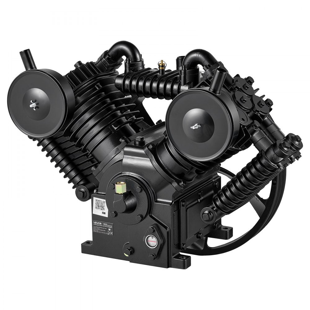 VEVOR Air Compressor Pump Head, 10HP 30CFM, 4-Cylinder Oil Lubricated Air Compressor Pump Head, Dual Stage Cast Iron Replacement Head with Max 175PSI Pressure for Woodworking Auto Repair