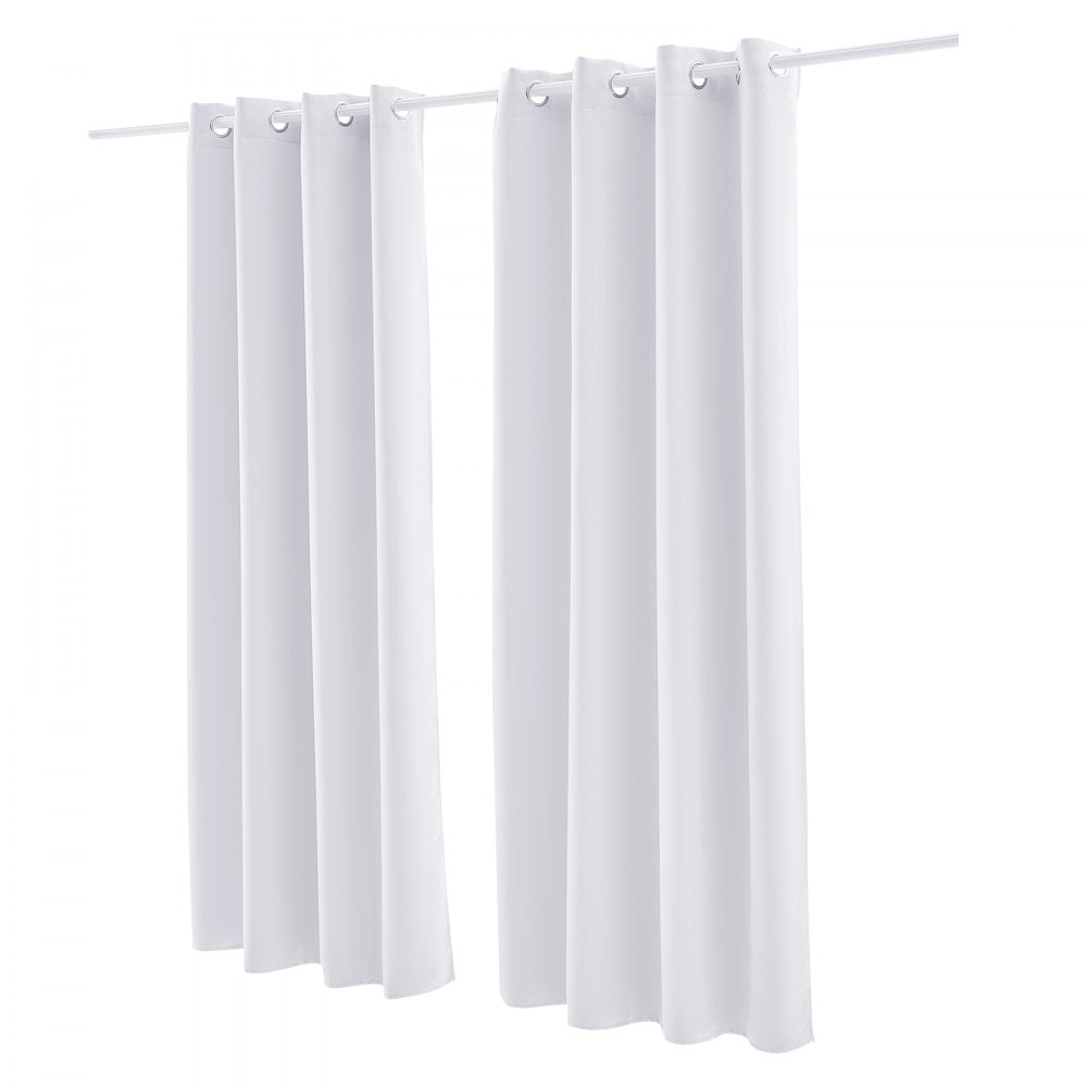 VEVOR Blackout Curtains, White Blocking Drapes for Bedroom and Living Room, 2 Panels Set Grommet Room Darkening Curtain, Solid Thermal Insulated Drapes, Noise Reducing Window Treatments, 52x84 inch