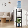 VEVOR Water Dispenser Stand, 2 Tiers Water Jug Holder for 1 Bottle, Heavy Duty Jug Rack Organizer with Detachable Storage Shelf, Cross-Shaped Stable Base, for Kitchen, Office, Living Room, Black