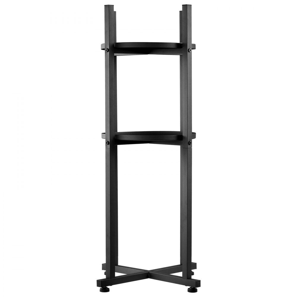 VEVOR Water Dispenser Stand, 2 Tiers Water Jug Holder for 1 Bottle, Heavy Duty Jug Rack Organizer with Detachable Storage Shelf, Cross-Shaped Stable Base, for Kitchen, Office, Living Room, Black