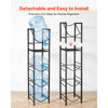 VEVOR Water Jug Holder, 5 Tiers 3 and 5 Gallon Water Bottle Holder for 4 Bottles, Heavy Duty Jug Rack Organizer with Storage Shelf, Adjustable Feet, and Handle, for Kitchen, Office, Living Room, Black