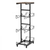 VEVOR Water Jug Holder, 4 Tiers Double Rows 3 and 5 Gallon Water Bottle Holder for 6 Bottles, Heavy Duty Jug Rack Organizer with Handles, Foldable for Kitchen, Office, Living Room, Black and Brown