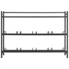 VEVOR Water Jug Holder, 3 Tiers 4 Rows 3 and 5 Gallon Water Bottle Holder for 8 Bottles, Heavy Duty Jug Rack Organizer with Storage Shelf, Angled Design, for Kitchen, Office, Living Room, Black