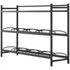 VEVOR Water Jug Holder, 3 Tiers 4 Rows 3 and 5 Gallon Water Bottle Holder for 8 Bottles, Heavy Duty Jug Rack Organizer with Storage Shelf, Angled Design, for Kitchen, Office, Living Room, Black