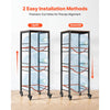 VEVOR Water Jug Holder, 4 Tiers 3 and 5 Gallon Water Bottle Holder for 3 Bottles, Heavy Duty Jug Rack Organizer with Storage Shelf and Casters, for Kitchen, Office, Living Room, Black and Brown