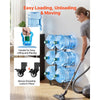 VEVOR Water Jug Holder, 3 Tiers Double Rows 3 and 5 Gallon Water Bottle Holder for 6 Bottles, Heavy Duty Jug Rack Organizer with Casters and Handles, Foldable for Kitchen, Office, Living Room, Black
