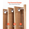 VEVOR Natural Linen Curtains, 52 x 84 inch 2 Panels Set, Grommet Light Filtering Thick Flax Textured Linen Drapes, Privacy Burlap for Living Room, Bedroom, Farmhouse, Sunroom, Office Window Curtain