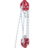 VEVOR Double Pulley Block & Rope Kit, 1/2 inch x 98 ft Braided Line, Dual Pulley Rigging System, 35 kN Breaking Strength for Tower Work, Hoisting, Training & Outdoor Applications