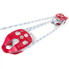 Twin Sheave Block and Tackle 0.43-0.5Inch 100-200Ft Twin Sheave Block with Braid Rope 30-35KN 6600-7705LBS Double Pulley Rigging (1/2" x 200')