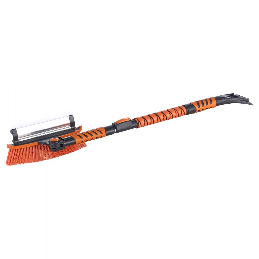 VEVOR Car Snow Brush, 3-in-1 Snow Remover for Car Windshield - with 180° Pivoting Brush Head, Squeegee & Ice Scraper, 34.3"-42.1" Extendable Aluminum Handle and Foam Grip for Cars, Truck, SUV, RV
