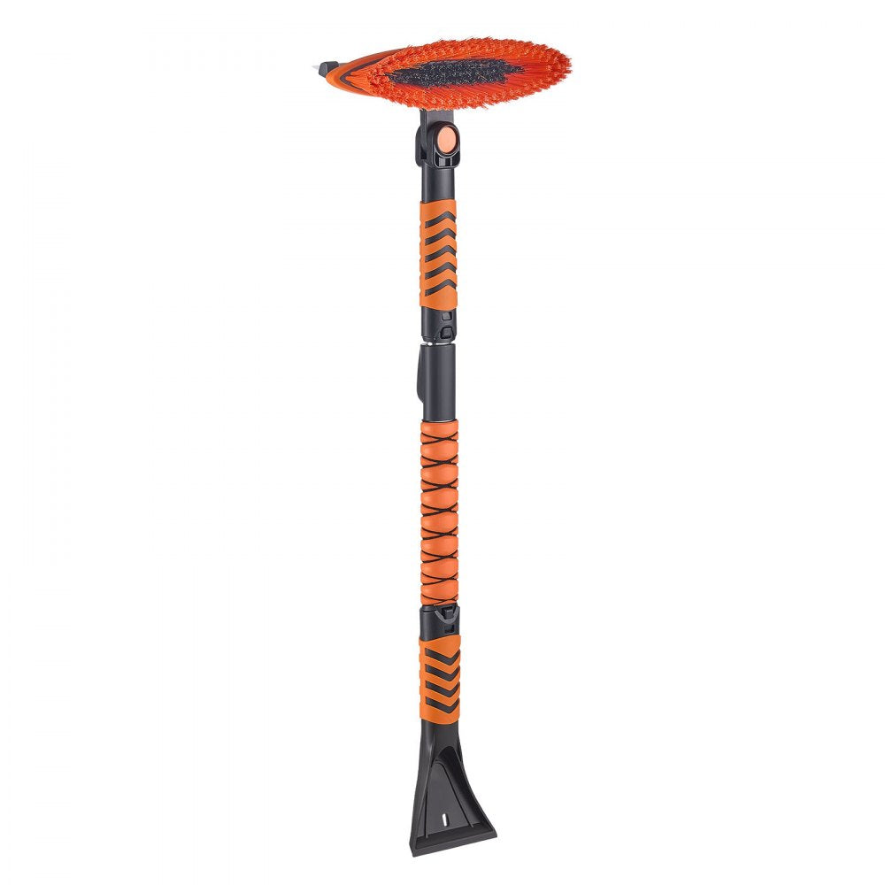 VEVOR Car Snow Brush, 3-in-1 Snow Remover for Car Windshield - with 180° Pivoting Brush Head, Squeegee & Ice Scraper, 34.3"-42.1" Extendable Aluminum Handle and Foam Grip for Cars, Truck, SUV, RV