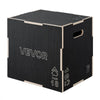 VEVOR 3-in-1 Wooden Plyo Box, 16/18/20-Inch, Non-Slip Plyometric Jump Boxes, for Home Gym, Step-Up Training Exercise Platform with Smooth Edges, Built-In Handles, Pre-Drilled Holes & Stable Support